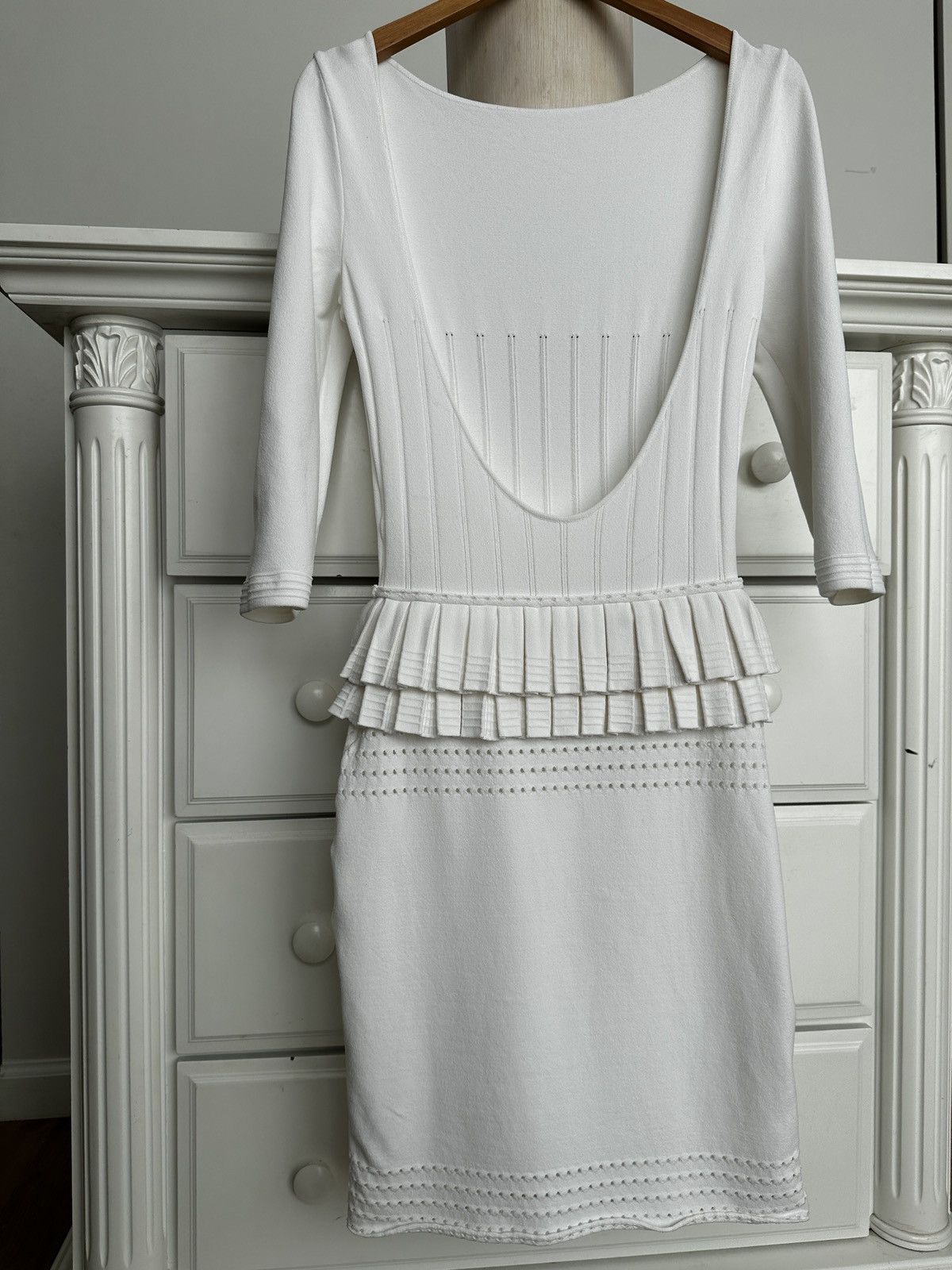 Dsquared2 Dsquared2 White Knit Open Back Dress – Made in Italy Size S / US 4 / IT 40 - 19 Thumbnail