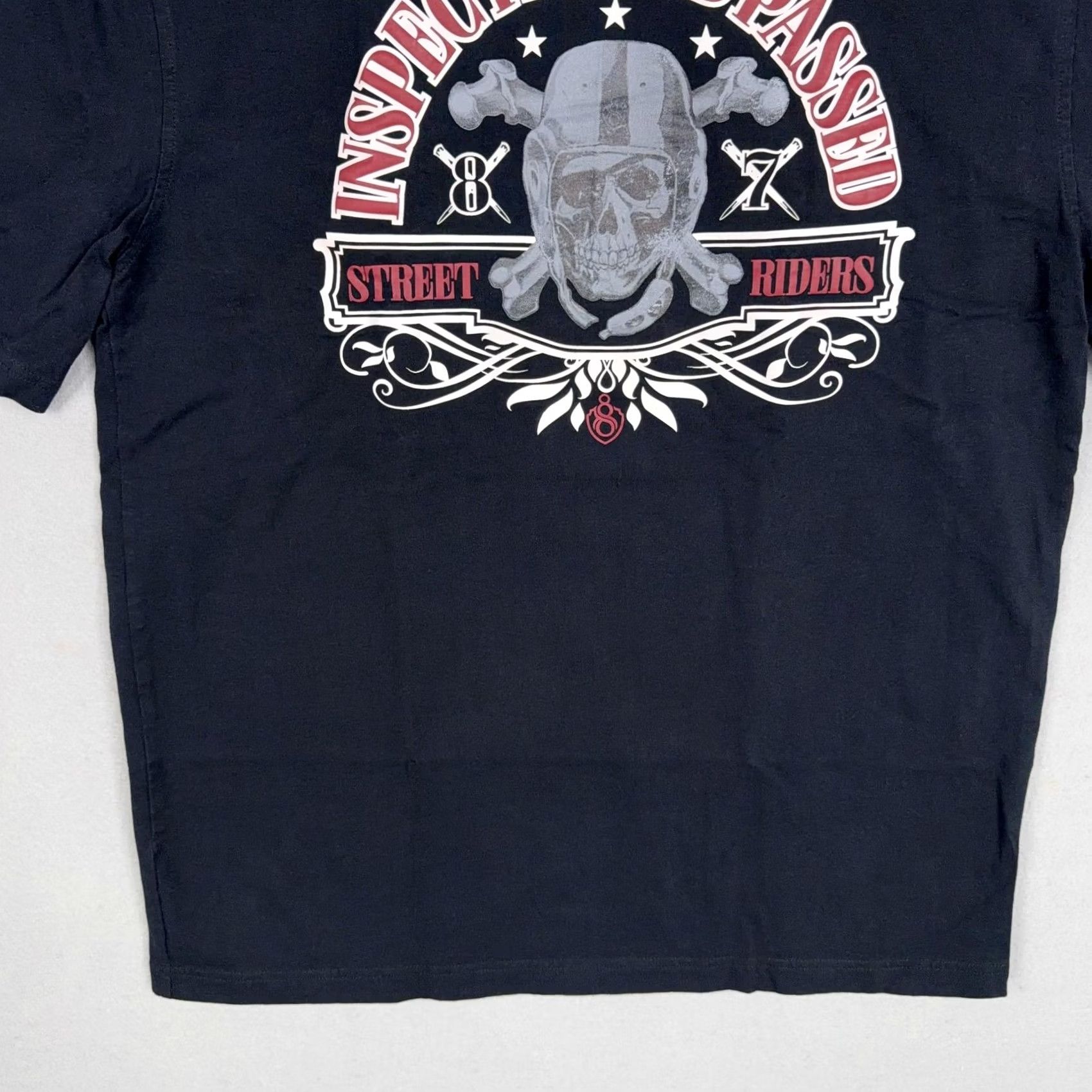 Vintage Eight 732 Shirt XL Black Skull Street Riders Moto Biker Streetwear Graphic Mens Size US XL / EU 56 / 4 - 3 Thumbnail