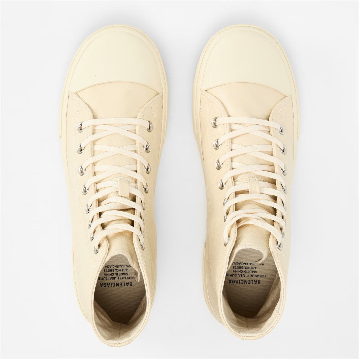 Balenciaga o1g2r1mq0226 Paris High-Top Sneakers In Ivory Size US 8 / EU 41 - 5 Thumbnail