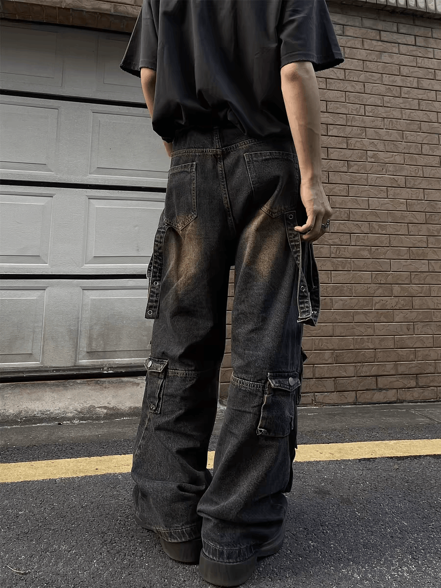 Japanese Brand × Vintage Vintage High Street Hip Hop Multi-Pocket Jeans Size US 34 / EU 50 - 1 Thumbnail