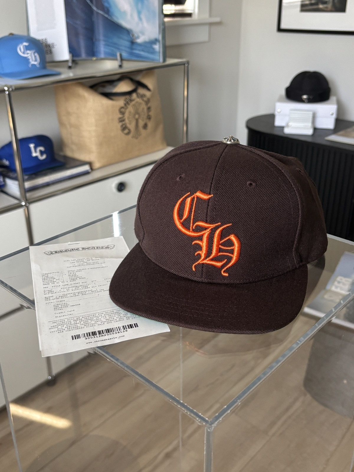 Chrome Hearts NEW | CHROME HEARTS | BROWN LOGO EMBROIDERED HAT CH Size ONE SIZE - 2 Thumbnail