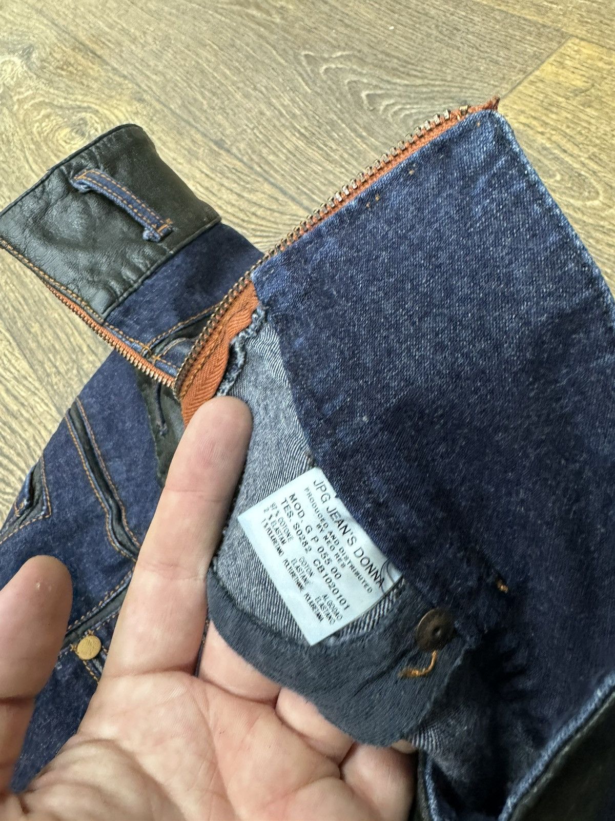 Jean Paul Gaultier × Vintage Jean Paul Gaultier Archive Vintage Leather/Denim Jeans Size 28" / US 6 / IT 42 - 10 Thumbnail