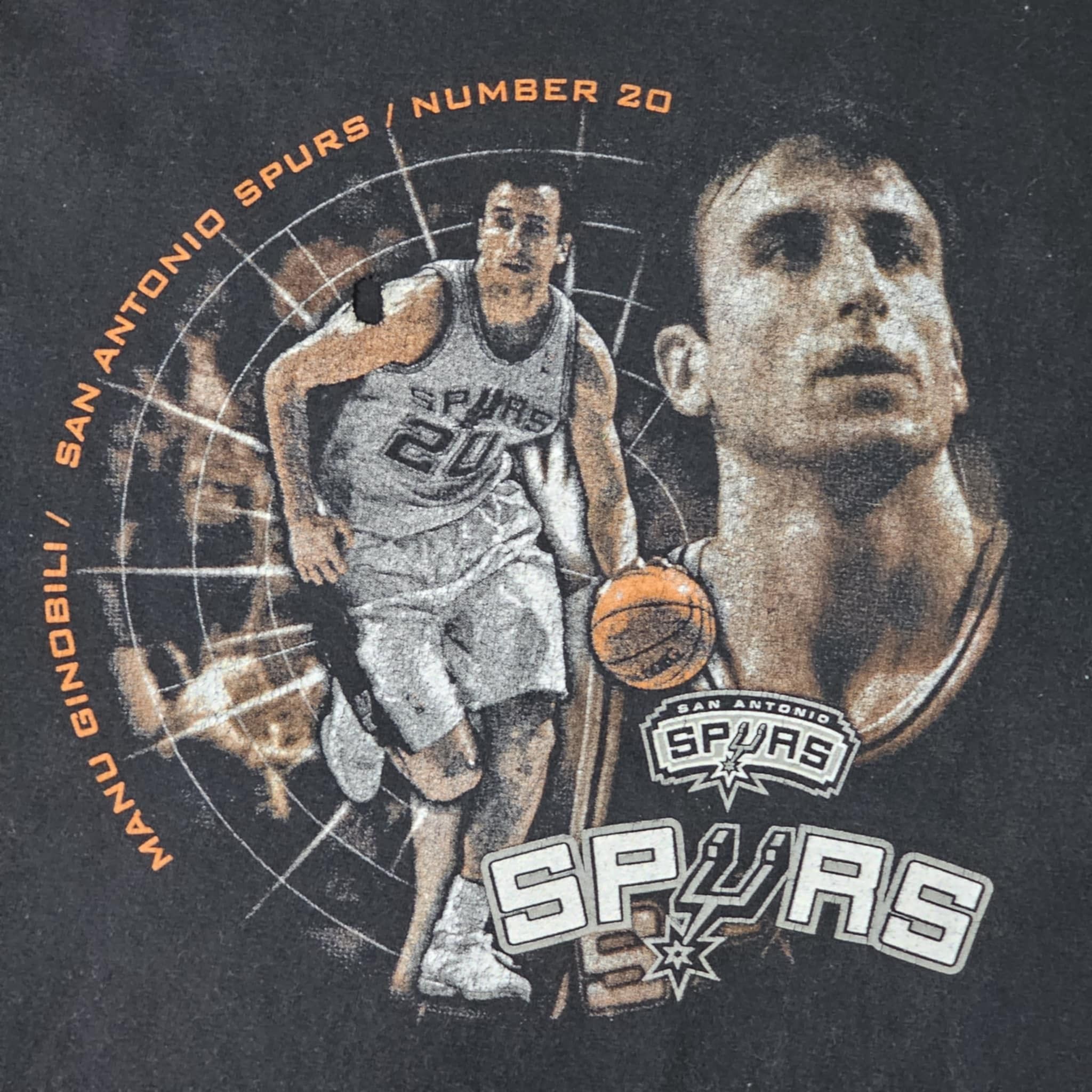 NBA × Vintage San Antonio Spurs Vintage Y2K Manu Ginobili T-Shirt Size US M / EU 48-50 / 2 - 3 Thumbnail