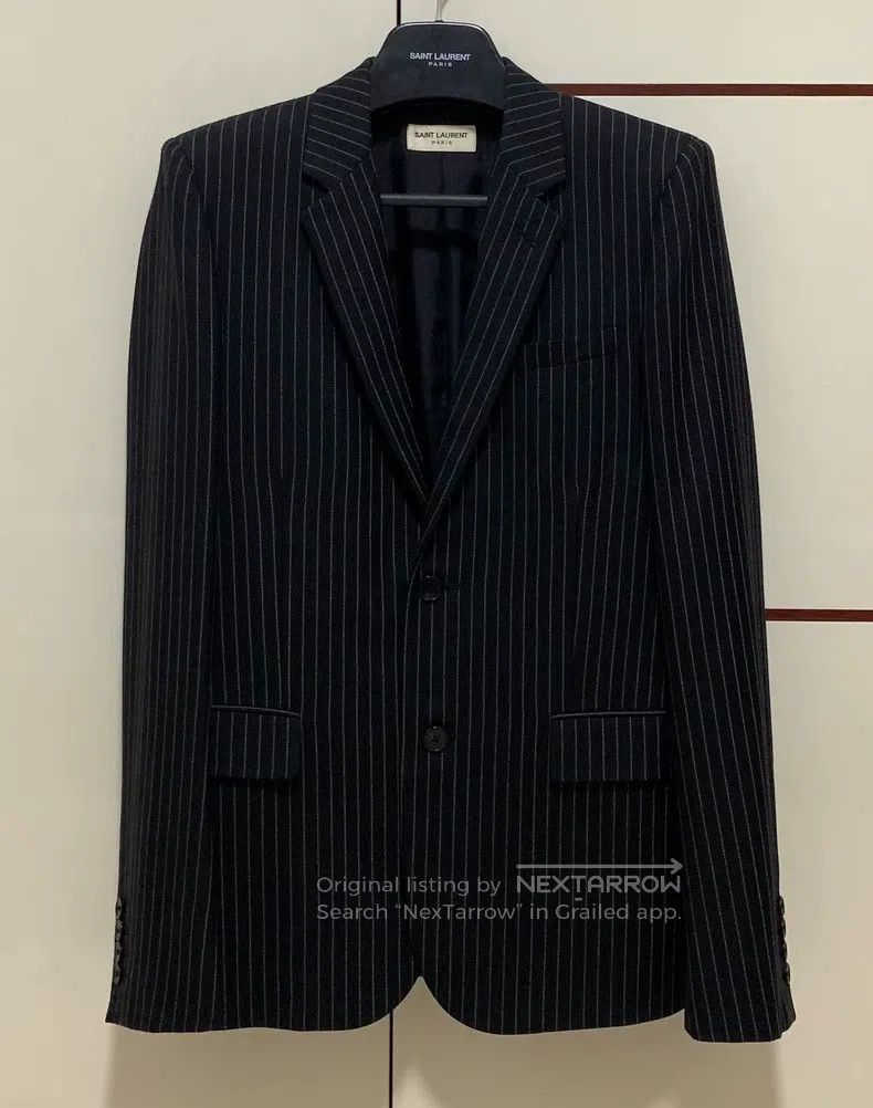 Saint Laurent Paris Saint Laurent Paris Original black silver striped notched Size US S / EU 44-46 / 1 - 1 Thumbnail