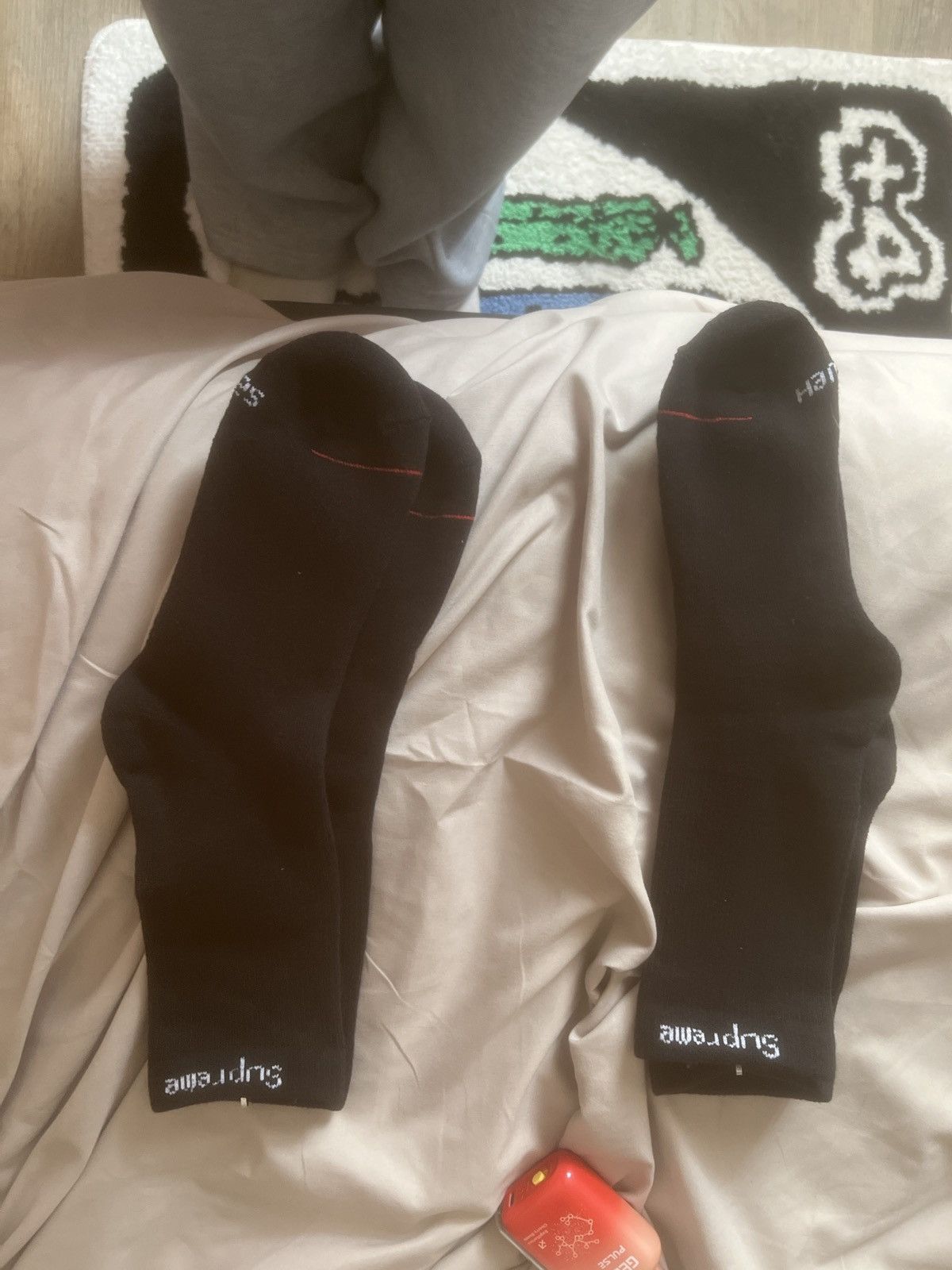 Supreme Black Supreme Socks Size 30 - 1 Thumbnail