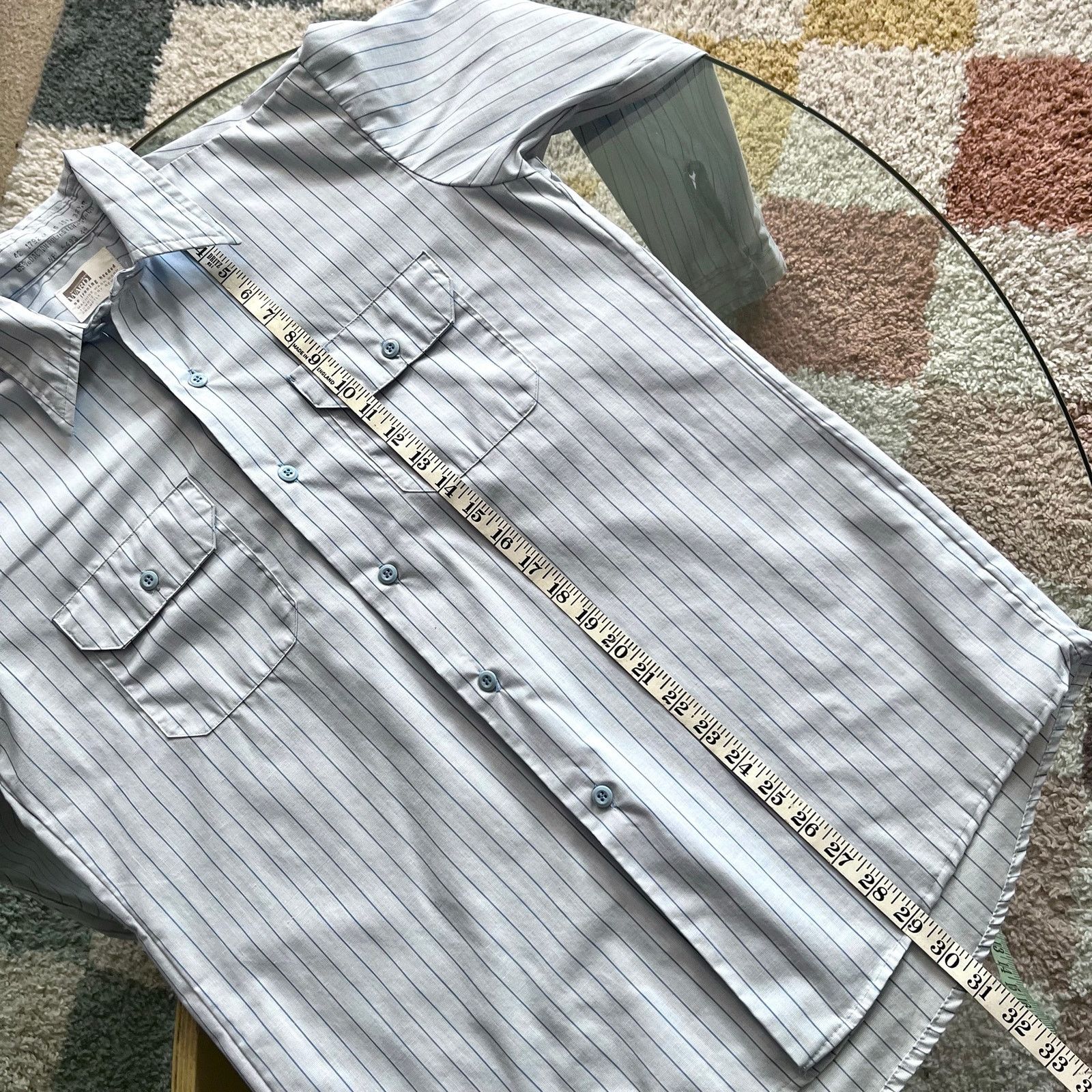 Vintage 70s Montgomery Ward Shirt | Blue Striped Button Up | Size M Size US M / EU 48-50 / 2 - 13 Thumbnail
