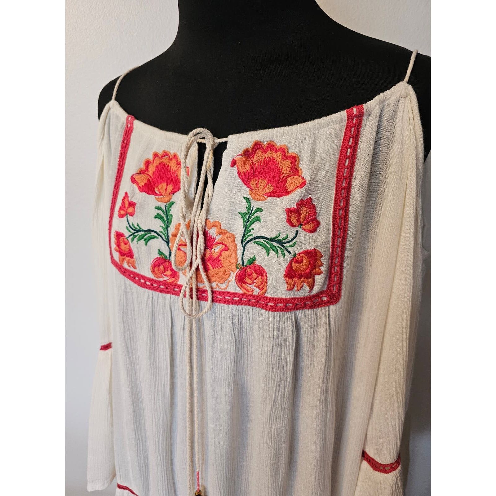 & Other Stories Z&L Europe Embroidered Floral Crinkled Woven Mini Dress M Size M / US 6-8 / IT 42-44 - 7 Thumbnail