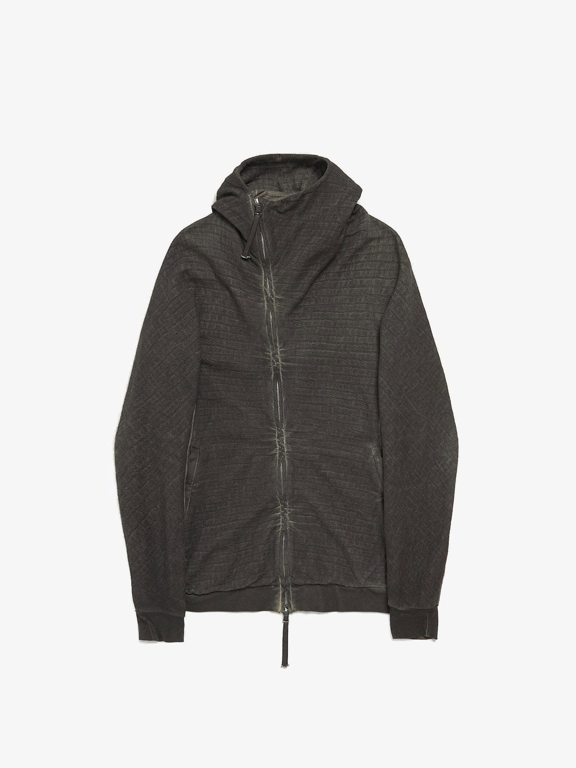 Boris Bidjan Saberi Dark Gray Zipped Cotton Hoodie Grailed