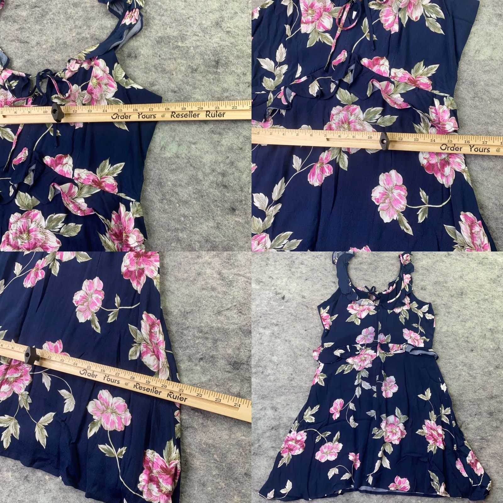 Vintage CUPCAKES AND CASHMERE Womens Mini Dress Size 4 Blue Floral Halter Casual Size S / US 4 / IT 40 - 8 Thumbnail
