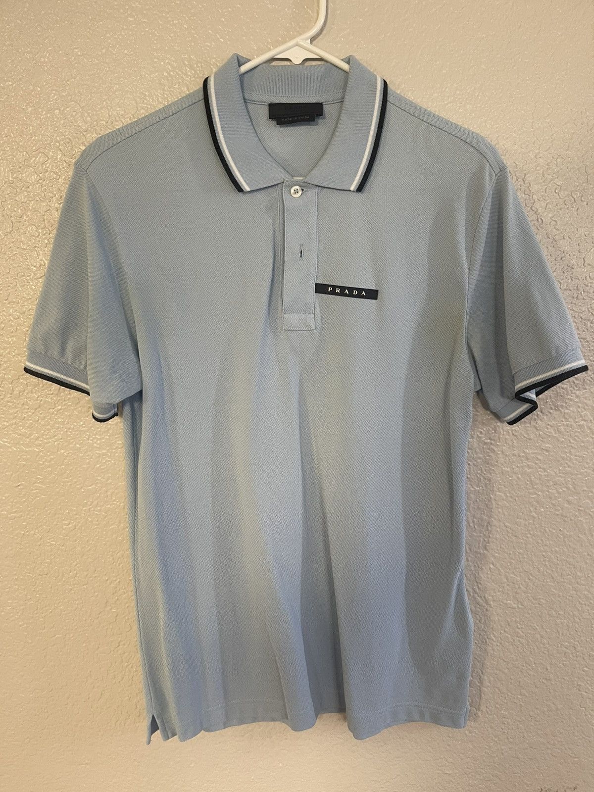 Prada PRADA • Collared polo in blue Size US S / EU 44-46 / 1 - 1 Thumbnail
