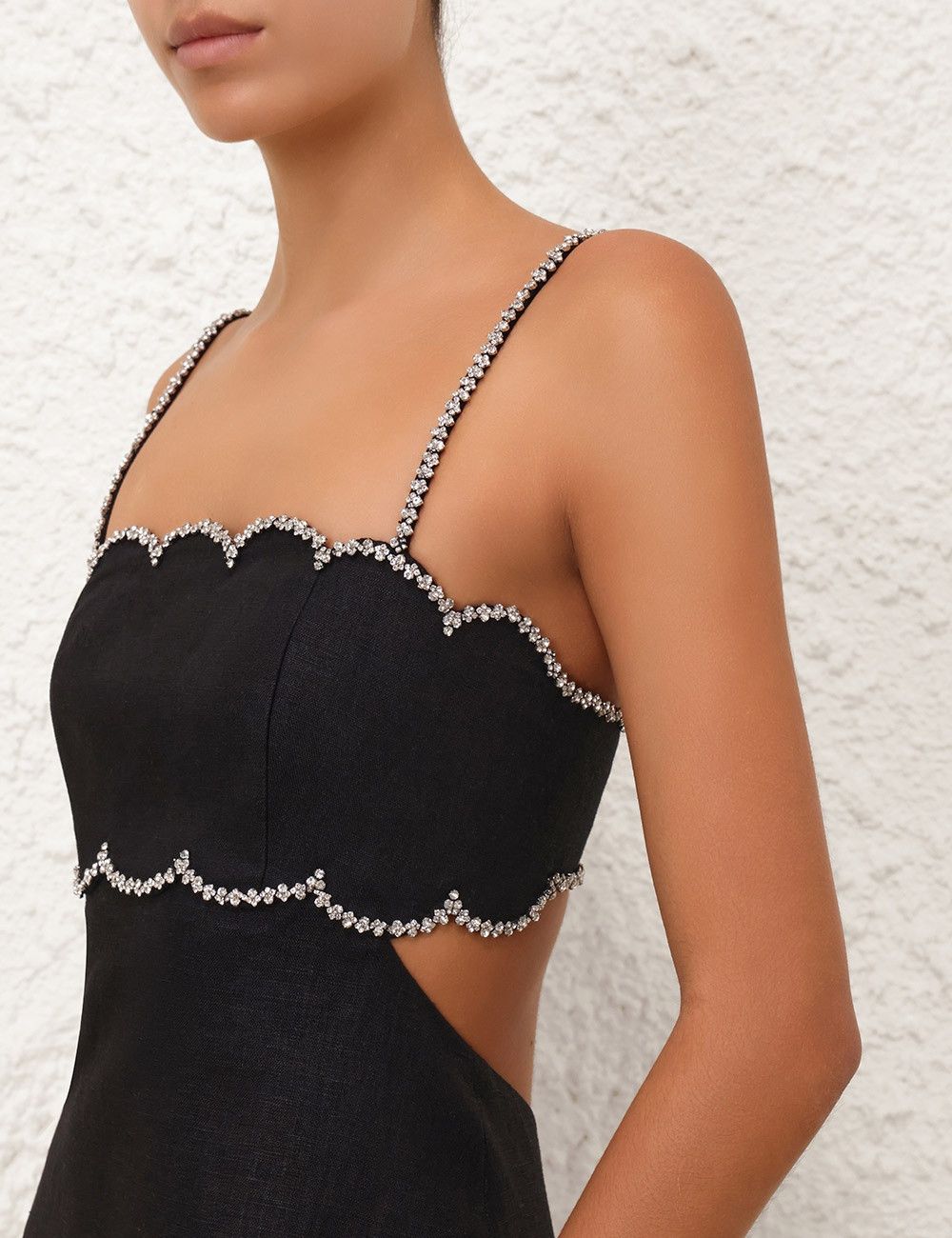 Zimmermann oc11z1025 Crush Scalloped Mini Dress in Black Size M / US 6-8 / IT 42-44 - 5 Thumbnail