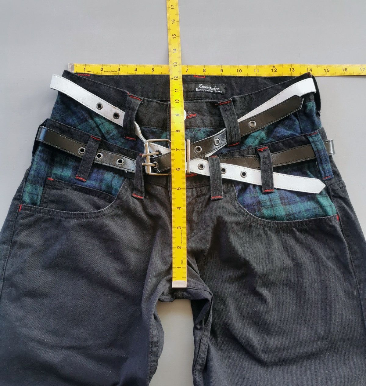 Le Grande Bleu (L.G.B.) Dominate Belt Double Waist Denim Jeans Size US 28 / EU 44 - 9 Thumbnail