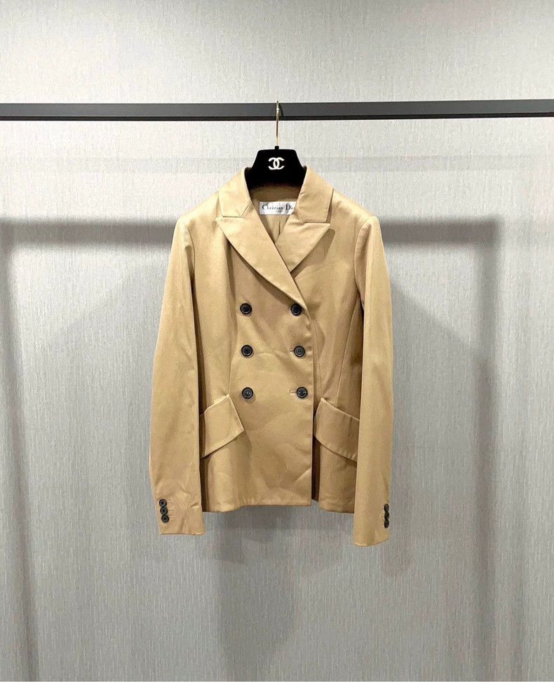 Dior Khaki double-breasted slim jacket 2504-Nextarrow