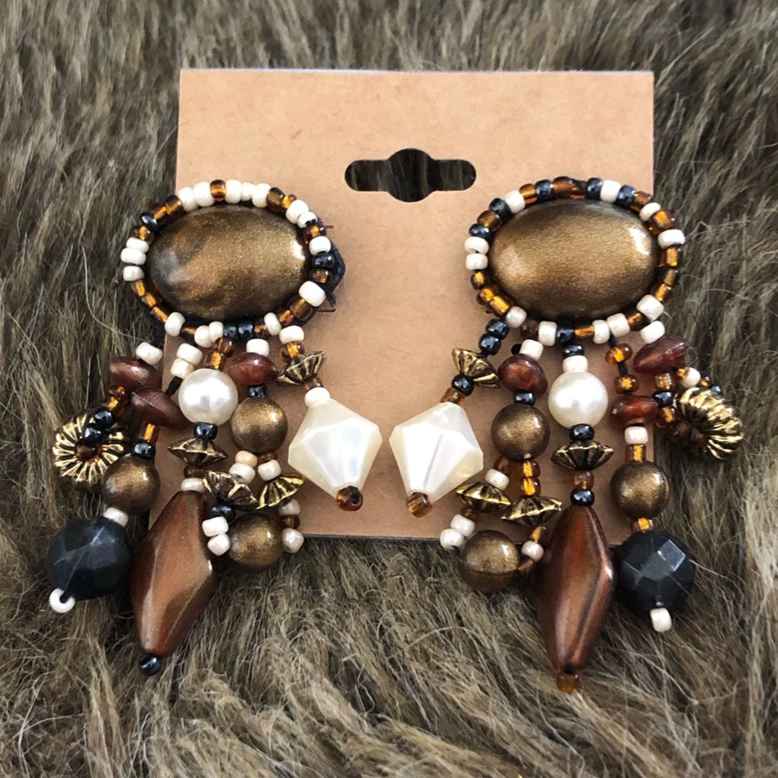 Vintage Vintage 80s hand crafted beaded pierced earrings Size ONE SIZE - 2 Thumbnail
