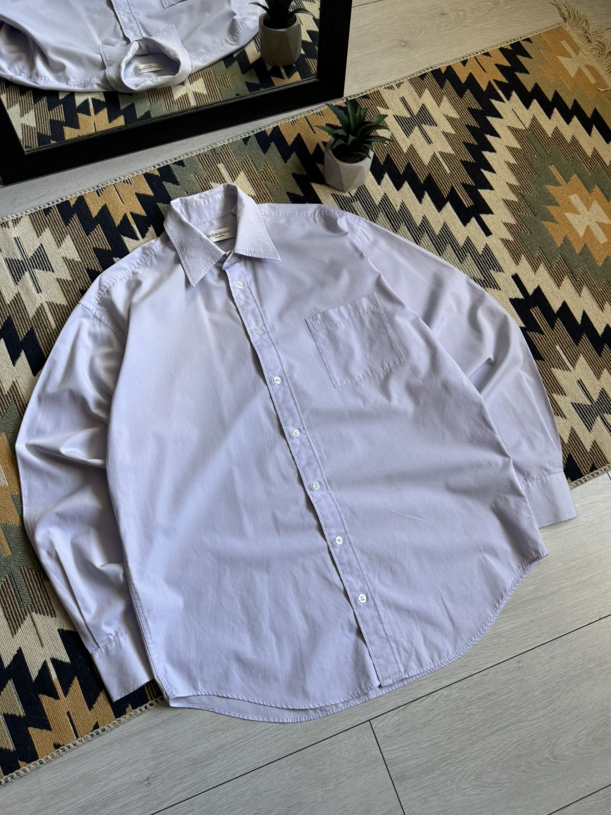 Yves Saint Laurent Vintage YSL Yves Saint Laurent Button Up Shirt Size US XL / EU 56 / 4 - 2 Thumbnail