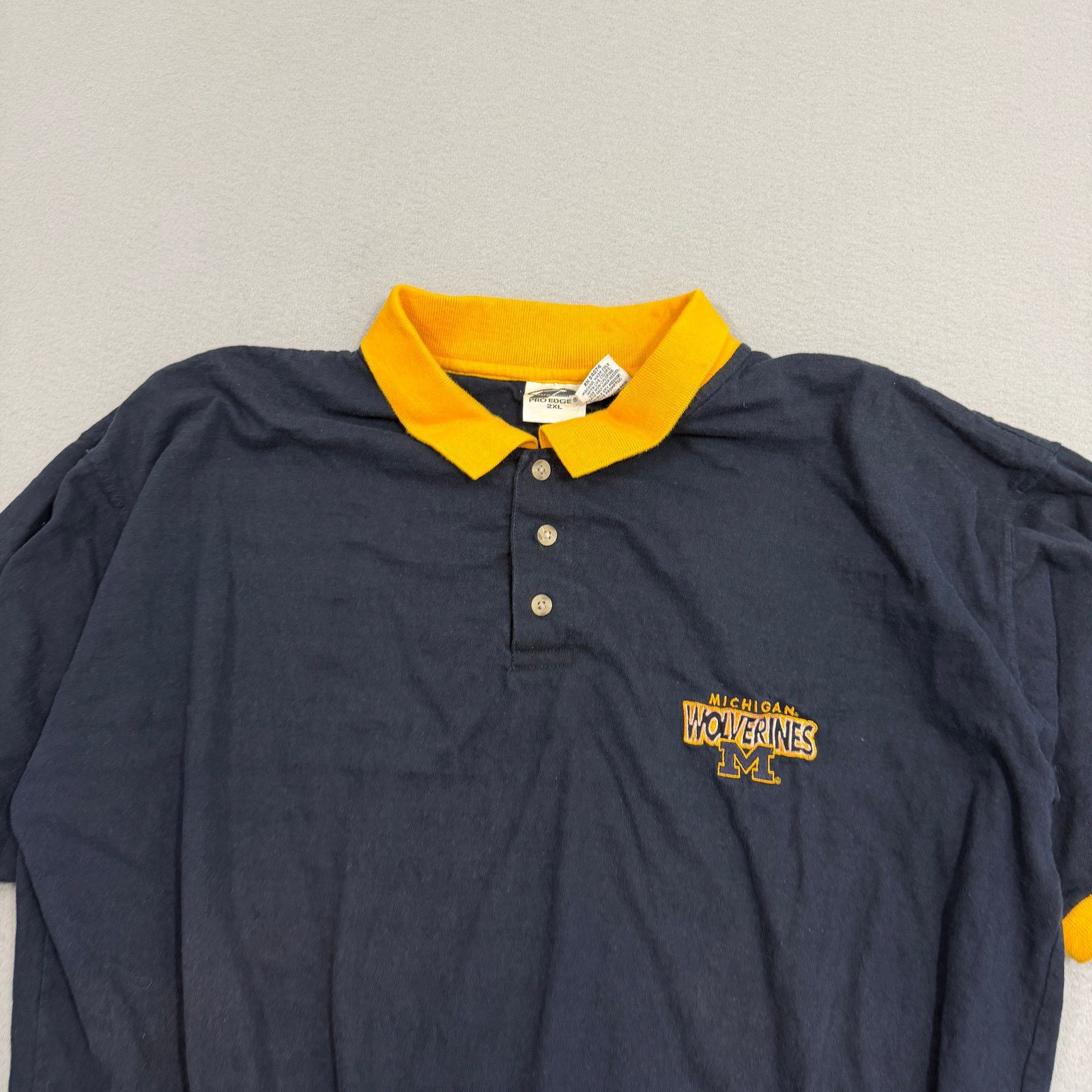 Vintage Vintage Michigan Wolverines Polo Shirt 2XL Blue Yellow 90s Size US XXL / EU 58 / 5 - 3 Thumbnail