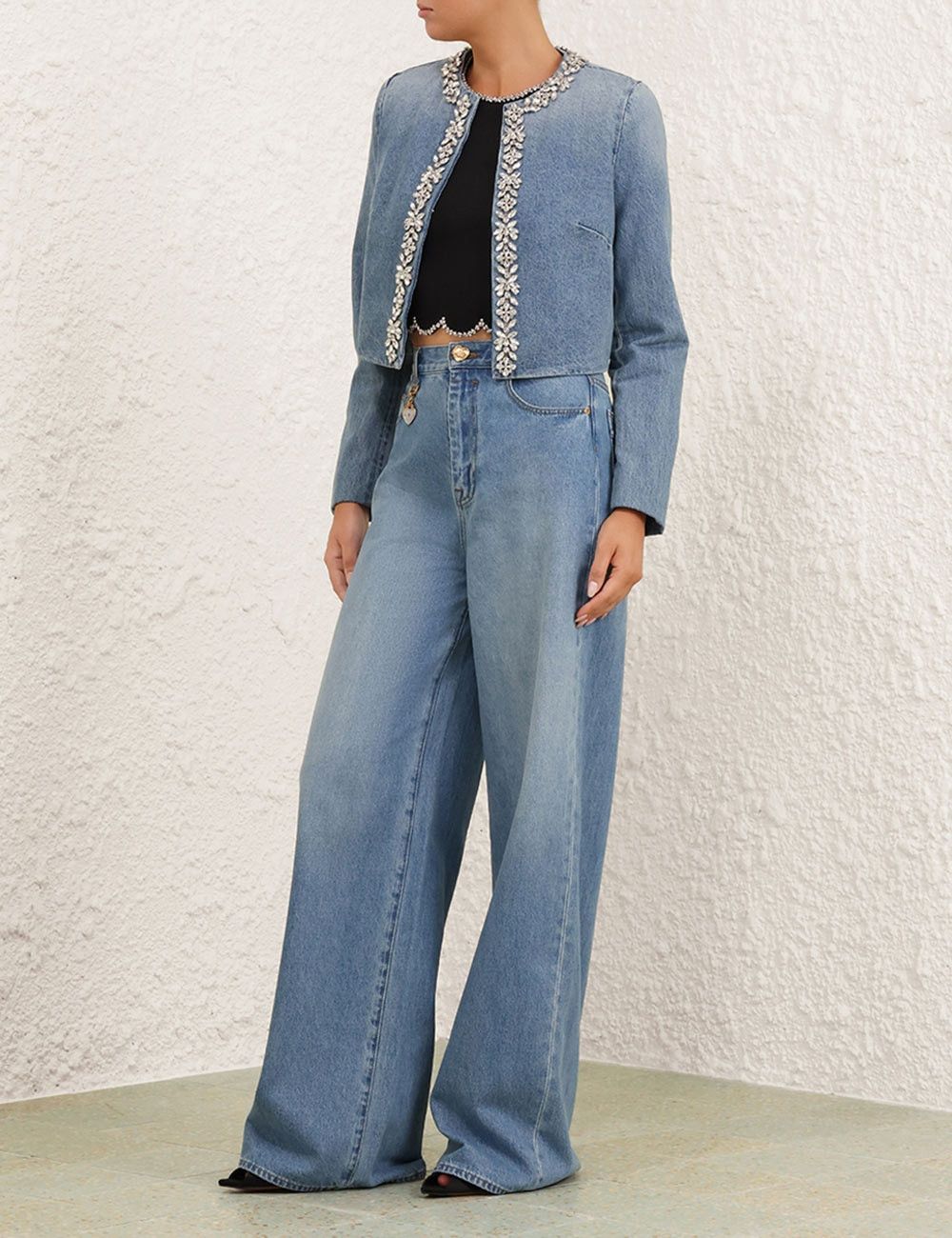 Zimmermann o1w1db10925 Crush Embellished Denim Jacket in Blue Size S / US 4 / IT 40 - 5 Thumbnail