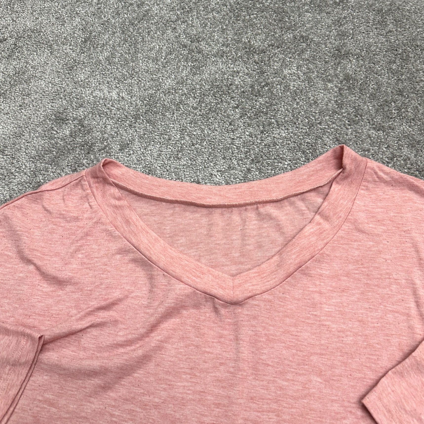 Bell Unbranded Blouse Women M Pink 3/4 Sleeve V-Neck Knit Cotton Nylon Size M / US 6-8 / IT 42-44 - 3 Thumbnail