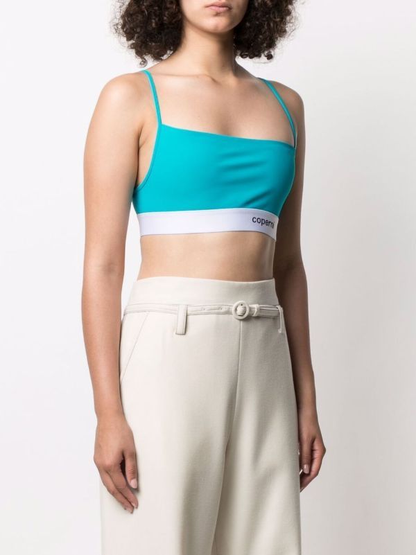 Coperni o1mle0524 Asymmetric Cropped Top in Turquoise Size M / US 6-8 / IT 42-44 - 5 Thumbnail
