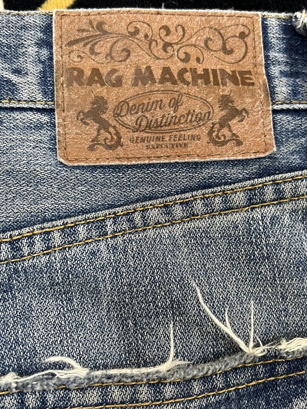 Beauty Beast × Hysteric Glamour × Le Grande Bleu (L.G.B.) Vintage Rag Machine Patchwork Distressed Denim Size US 35 - 12 Thumbnail