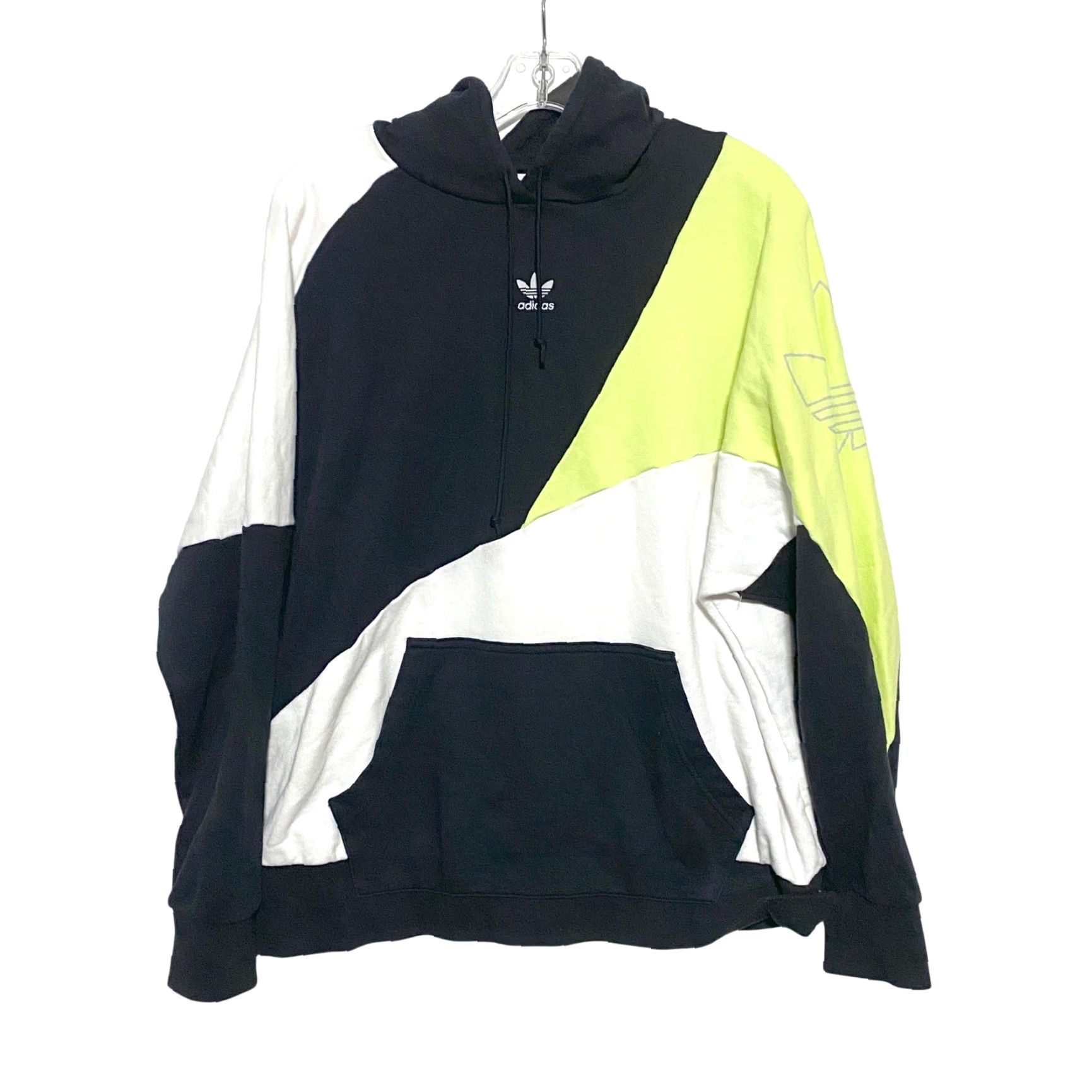 Adidas Adidas Hoodie Color Block Black White Lime Green Y2K Streetwear Loud Womens M Size M / US 6-8 / IT 42-44 - 3 Thumbnail