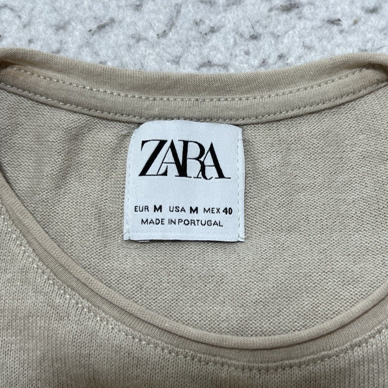 Zara Zara Long Sleeve Lightweight T Shirt Elastic Waist Beige Size M / US 6-8 / IT 42-44 - 3 Thumbnail
