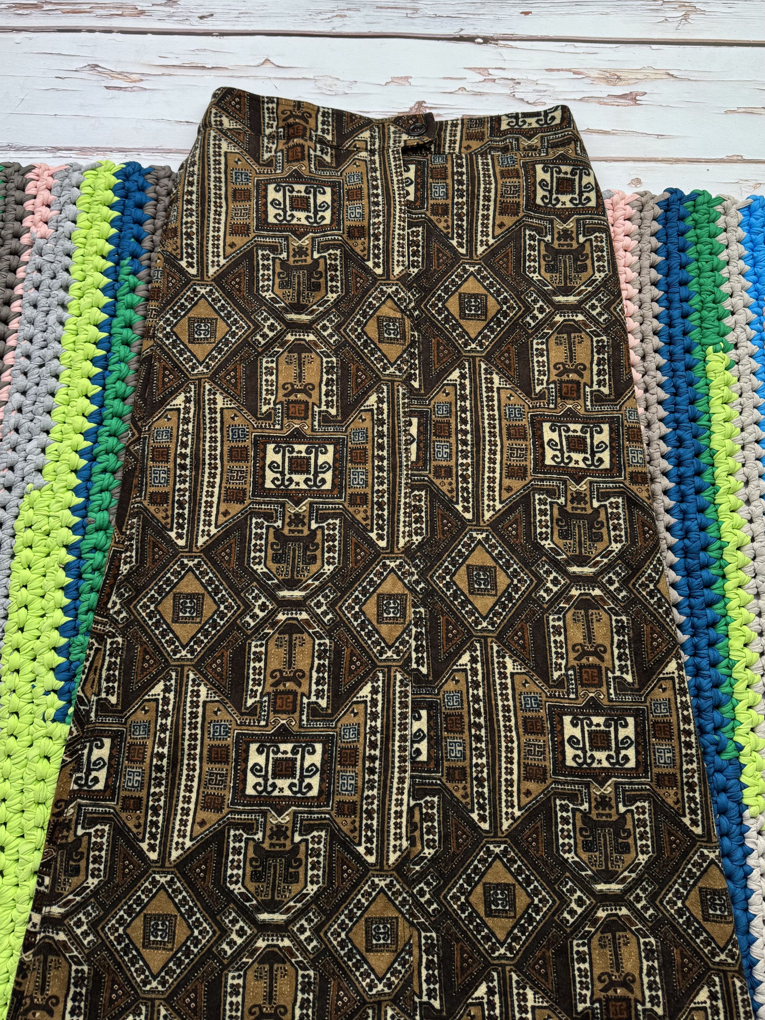 Hache Hache Vintage Wool Printed Maxi Skirt (D10) Size 28" / US 6 / IT 42 - 2 Thumbnail
