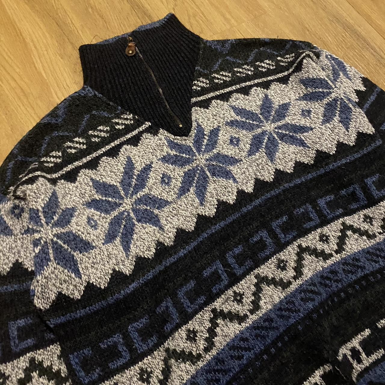 Other Blue and black vintage 90s Nordic pattern sweater Size US L / EU 52-54 / 3 - 3 Thumbnail