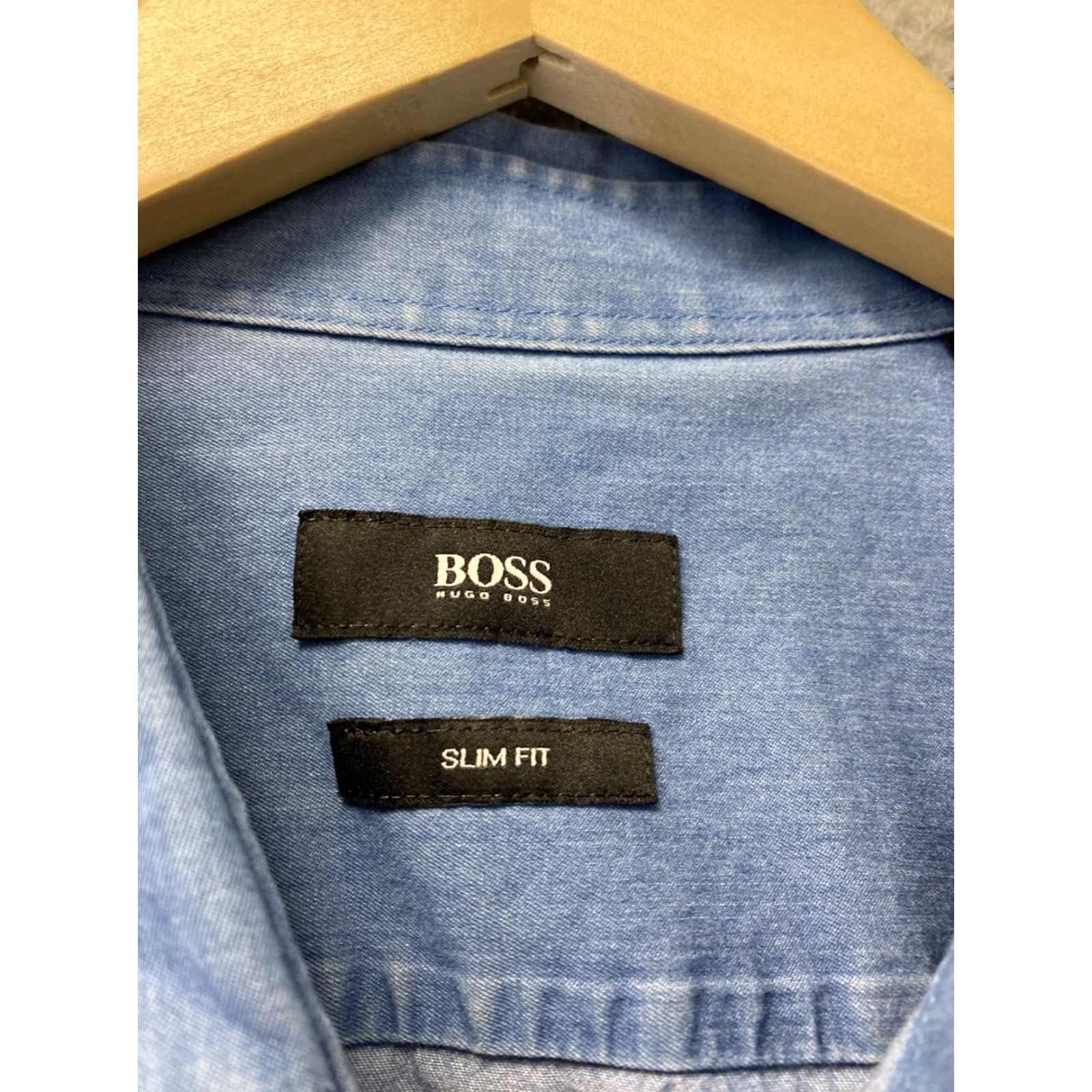 Hugo Boss VINTAGE HUGO BOSS Men Denim Shirt Casual Slim Fit Long Sleeve Button-Up Size XL Blue Size US XL / EU 56 / 4 - 5 Thumbnail