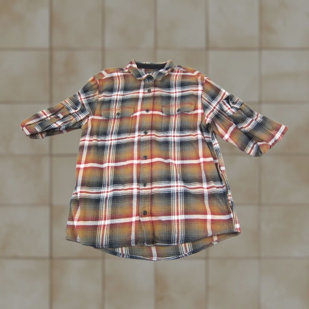 Orvis Orvis Shirt Mens L Flannel Plaid Button-Up Casual Western Cotton 80s 90s Brown Black Size US L / EU 52-54 / 3 - 1 Thumbnail