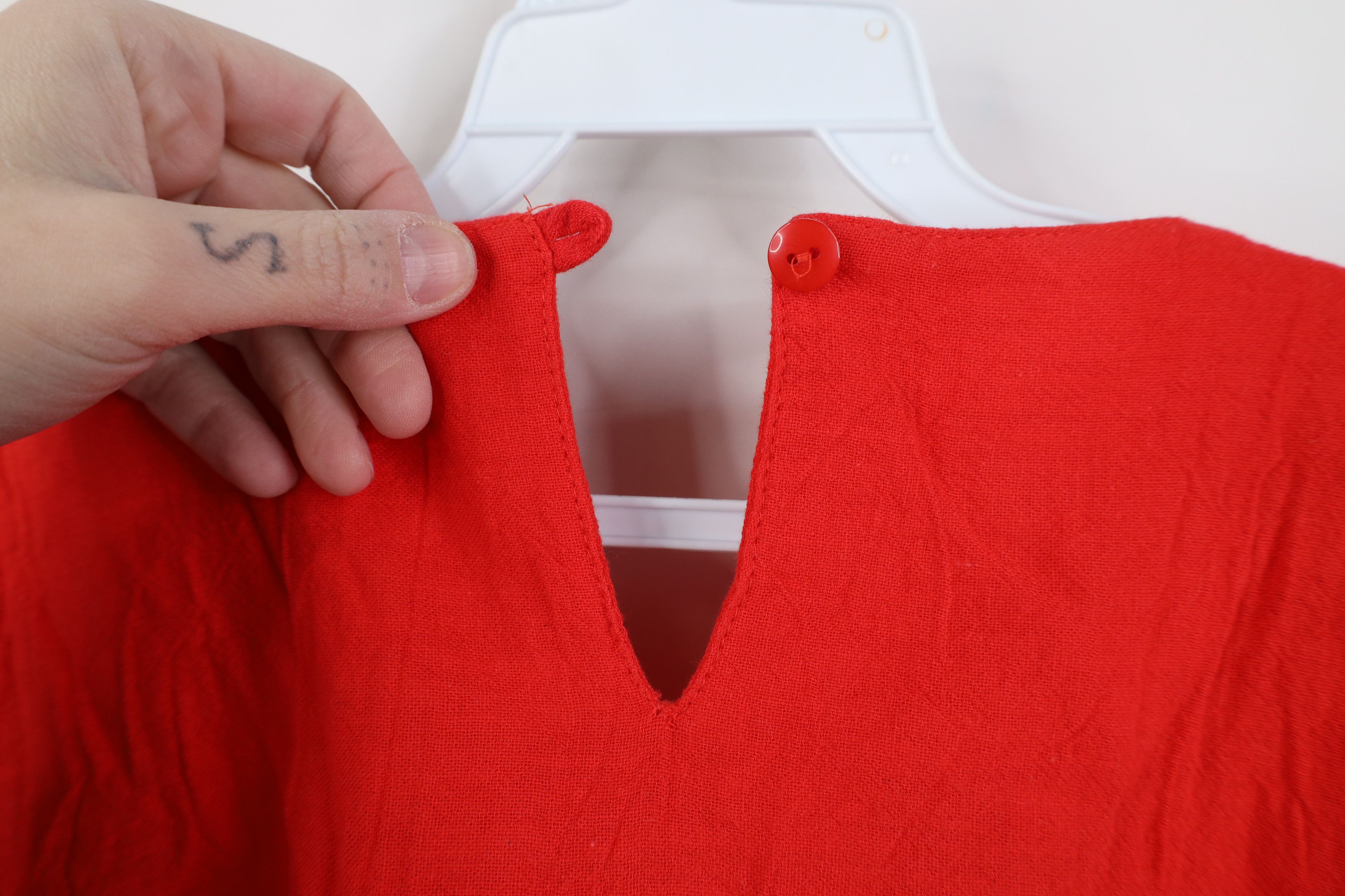 Vintage Vintage 90s Streetwear Cotton Abstract Sun Shirt Red USA Size L / US 10 / IT 46 - 11 Thumbnail