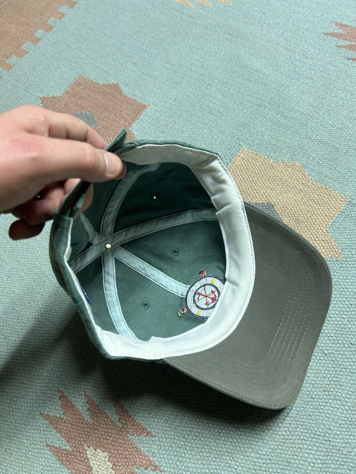 Vintage Vtg strapback hat Skagway Alaska embroidered green anchor Size ONE SIZE - 6 Thumbnail