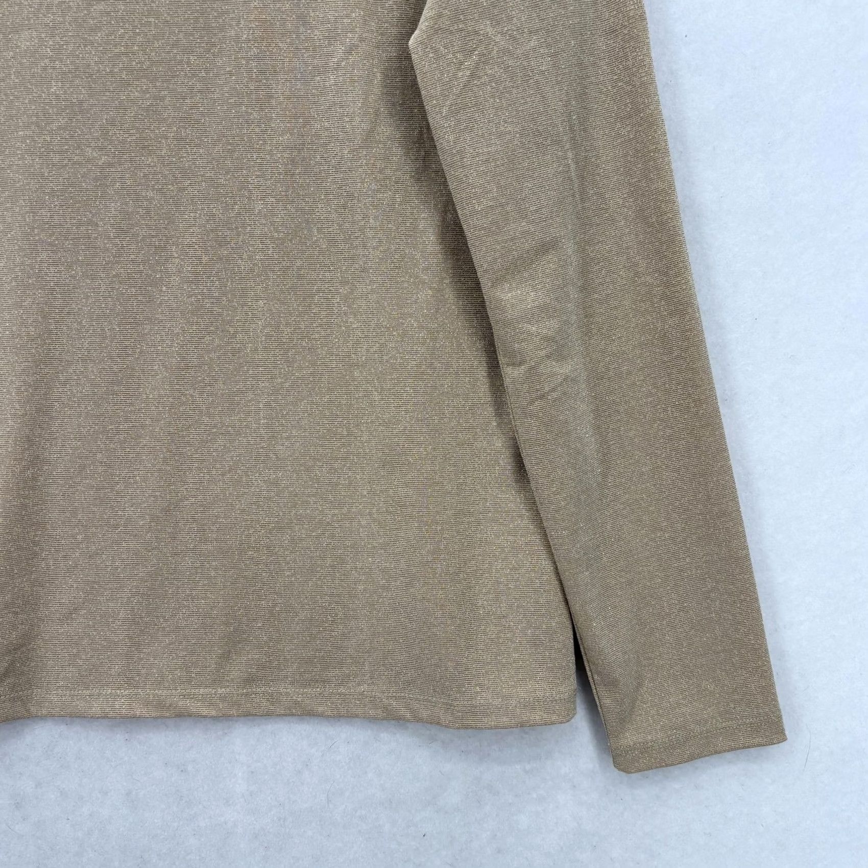 Talbots Talbots Gold Metallic Knit Shirt Womens Medium Long Sleeve Casual Crew Neck Sparkle Top Size M / US 6-8 / IT 42-44 - 3 Thumbnail