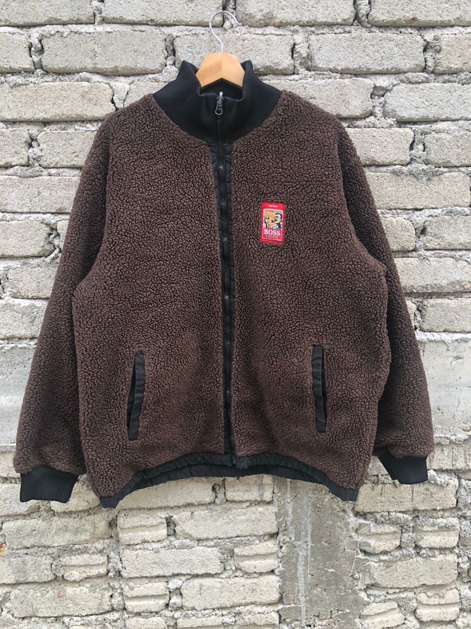 Japanese Brand Archive💥Suntory Boss Coffee Rivesable Sherpa Zipper Jacket Size US M / EU 48-50 / 2 - 4 Thumbnail