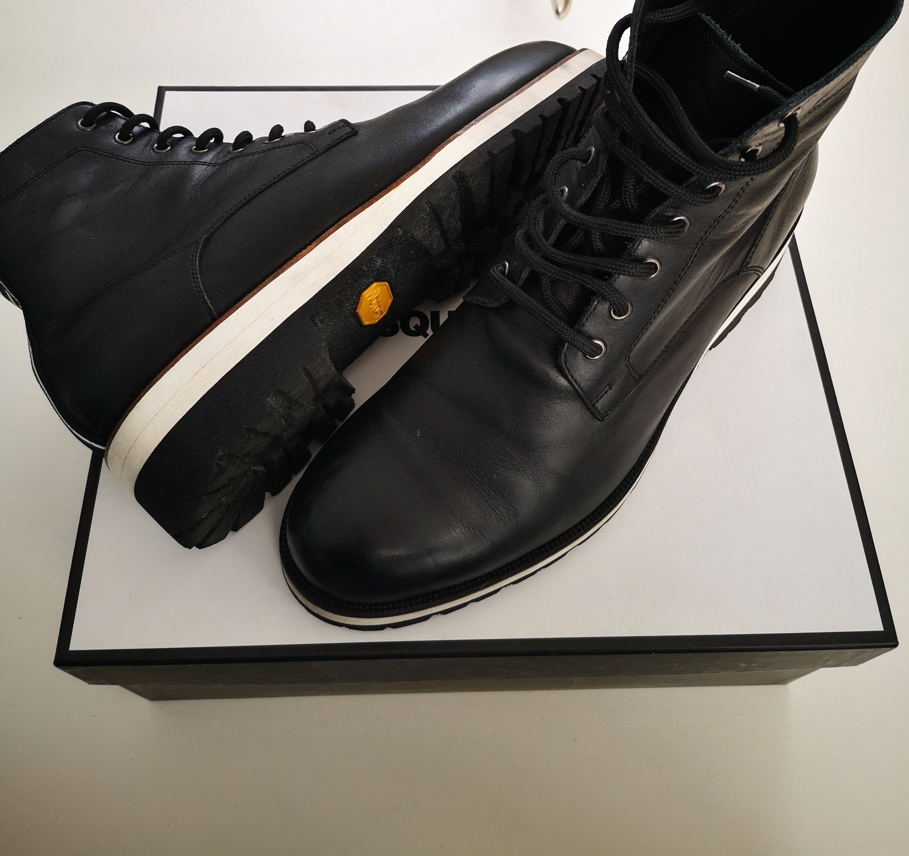 Dsquared2 DSQUARED2 FLAT ANKLE BOOTS BRICK WINTER BOOTS LEATHER SZ. 45 Size US 12 / EU 45 - 3 Thumbnail