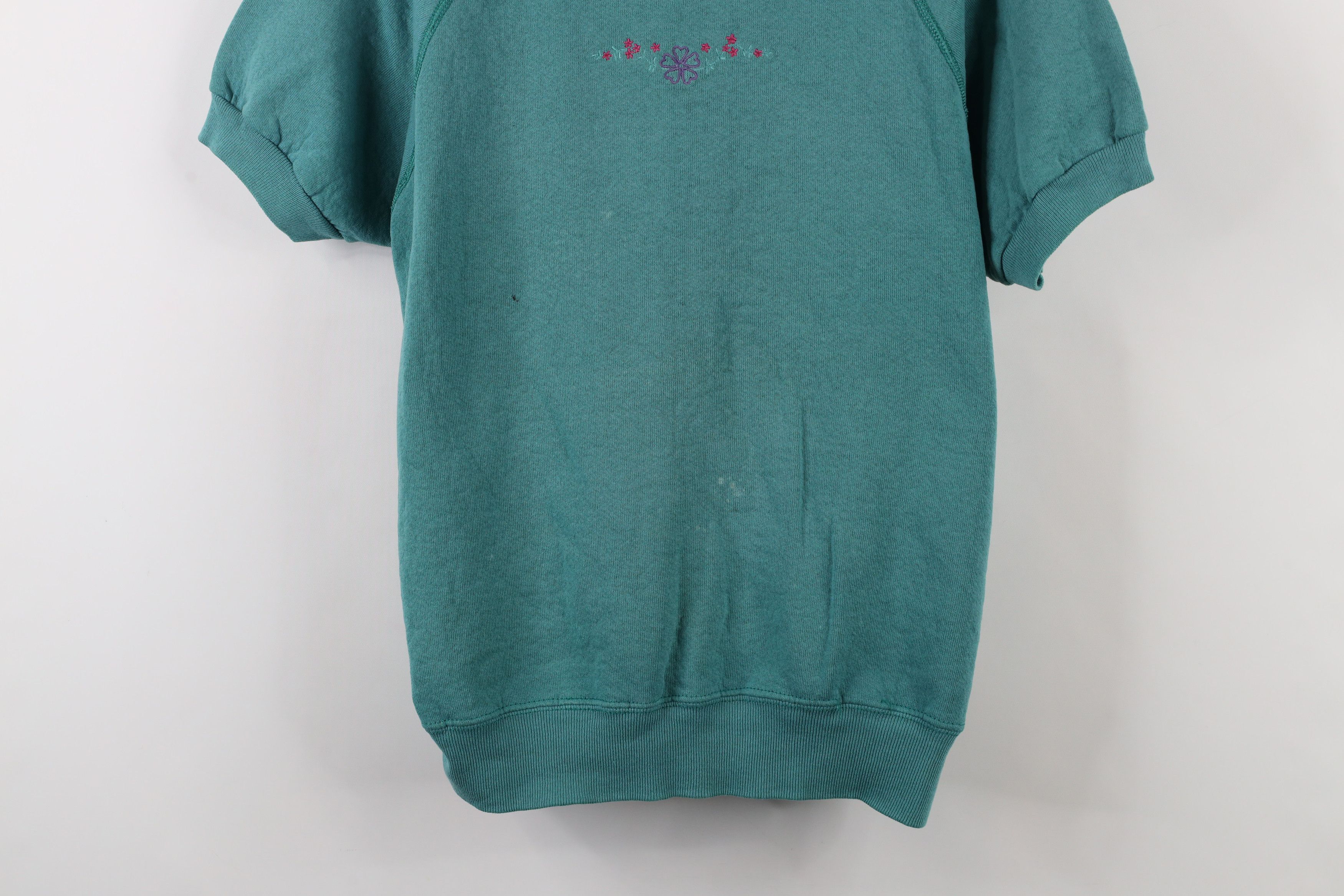 Vintage Vintage 90s Streetwear Flower Short Sleeve Sweatshirt Size L / US 10 / IT 46 - 3 Thumbnail