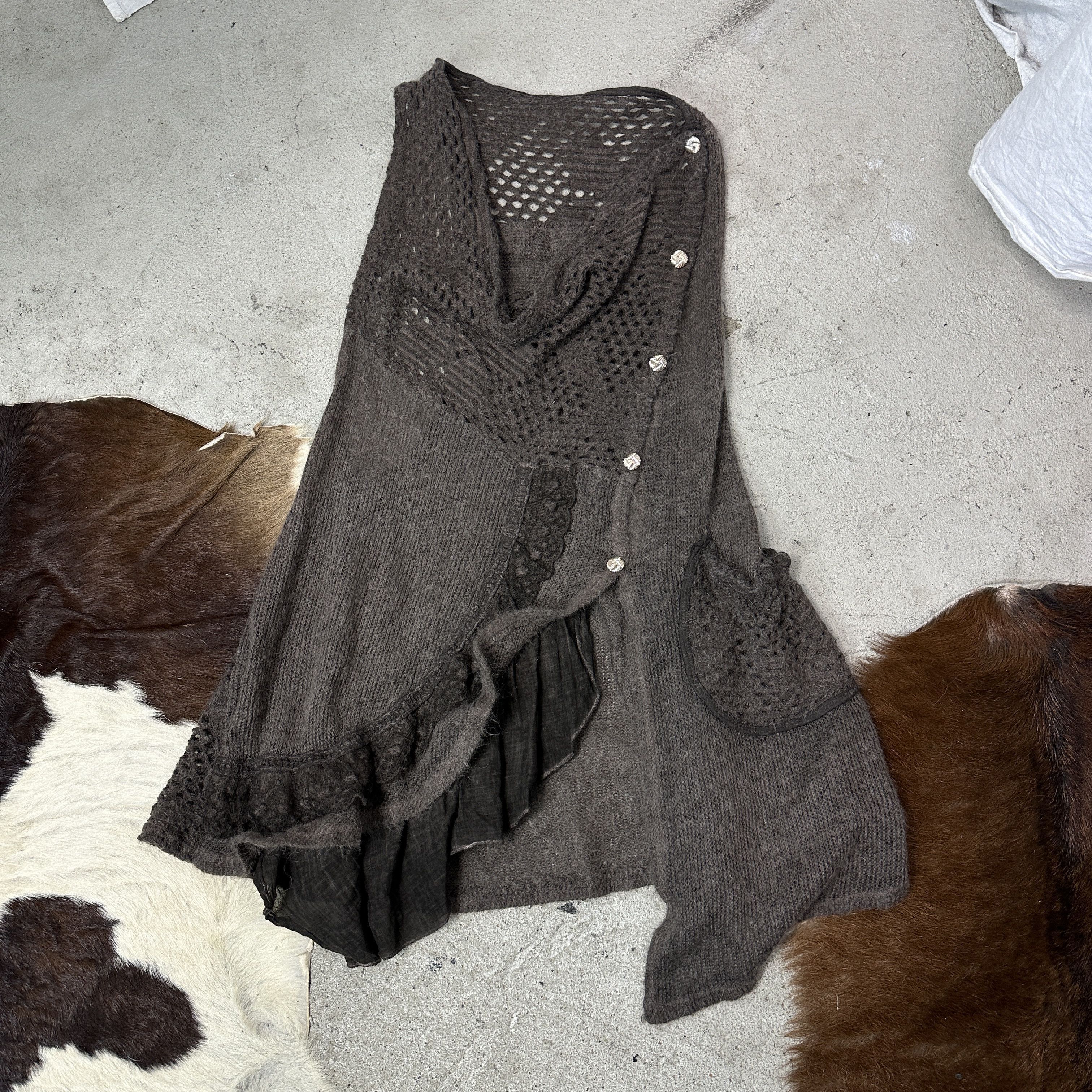 Vintage Vintage Crochet Fairy Asymmetrical Top Cardigan Y2K Size M / US 6-8 / IT 42-44 - 4 Thumbnail