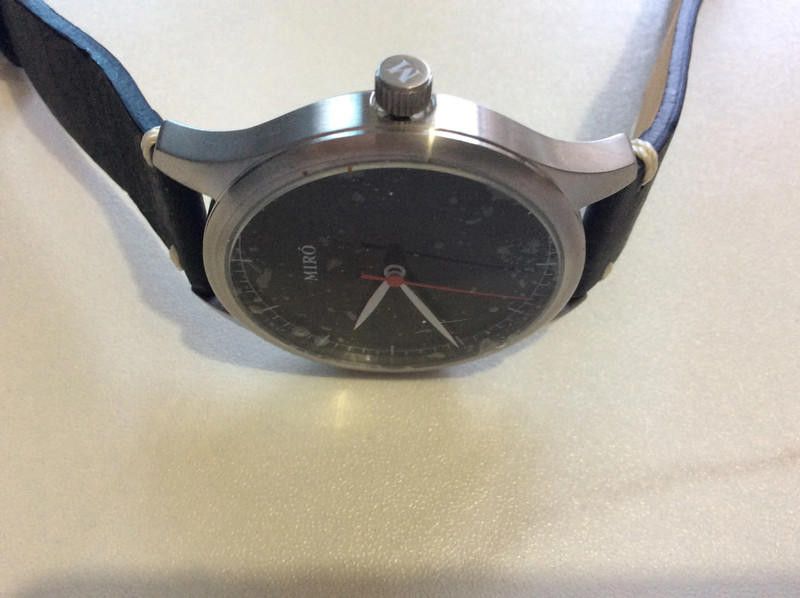 Designer Miro black dial black leather strap watch Size ONE SIZE - 5 Thumbnail