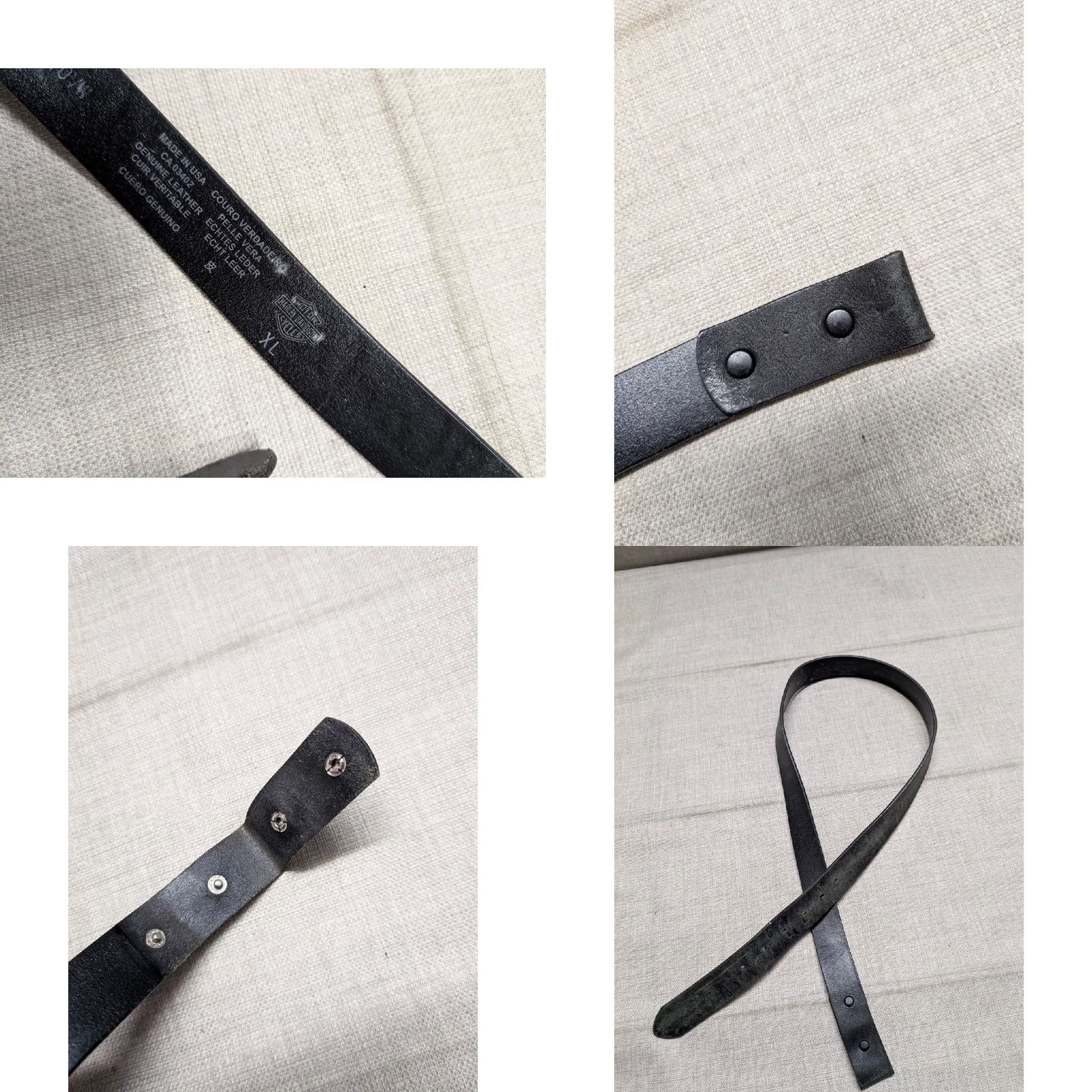 Harley Davidson VINTAGE Harley-Davidson belt Western belt Men 38 Black Leather USA buckle spellout western Size 38 - 8 Thumbnail