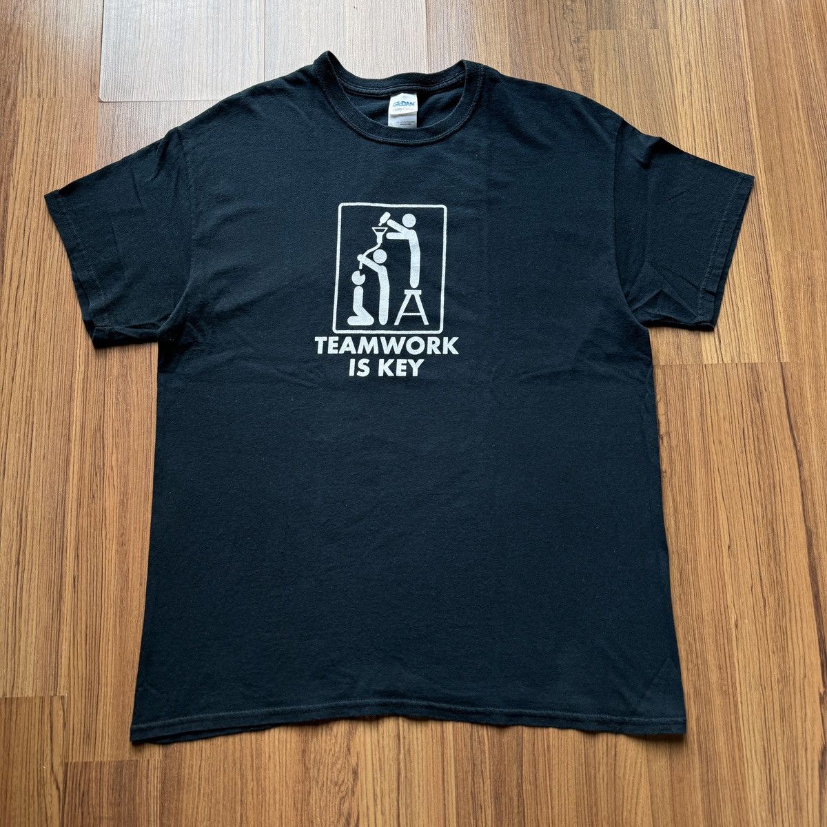 Vintage Teamwork is key funny tee alcohol drunk quote sentence y2k Size US L / EU 52-54 / 3 - 2 Thumbnail