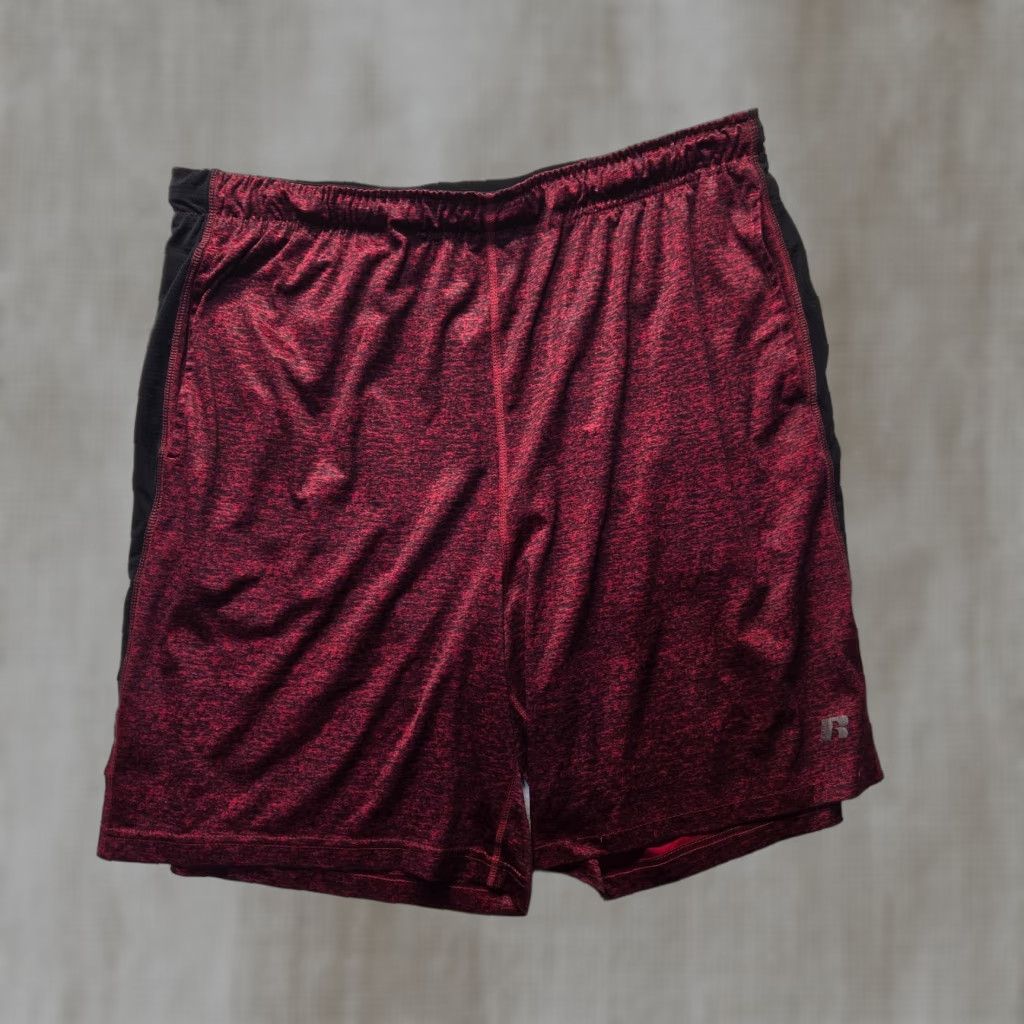 Russell Athletic Russell Athletic Red Polyester Basketball Shorts Mens L Adult Basketball Shorts Color Red Breathable Elastic Waist Easy Care Sports Shorts Size US 33 - 1 Thumbnail