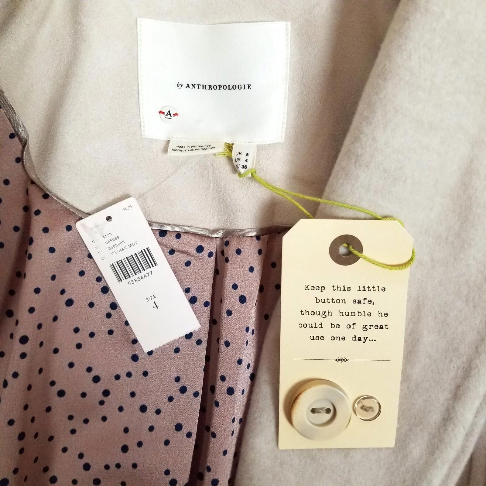 Anthropologie NWT Anthropologie Evaline Textured Coat Natural Sz 4 Size S / US 4 / IT 40 - 10 Thumbnail