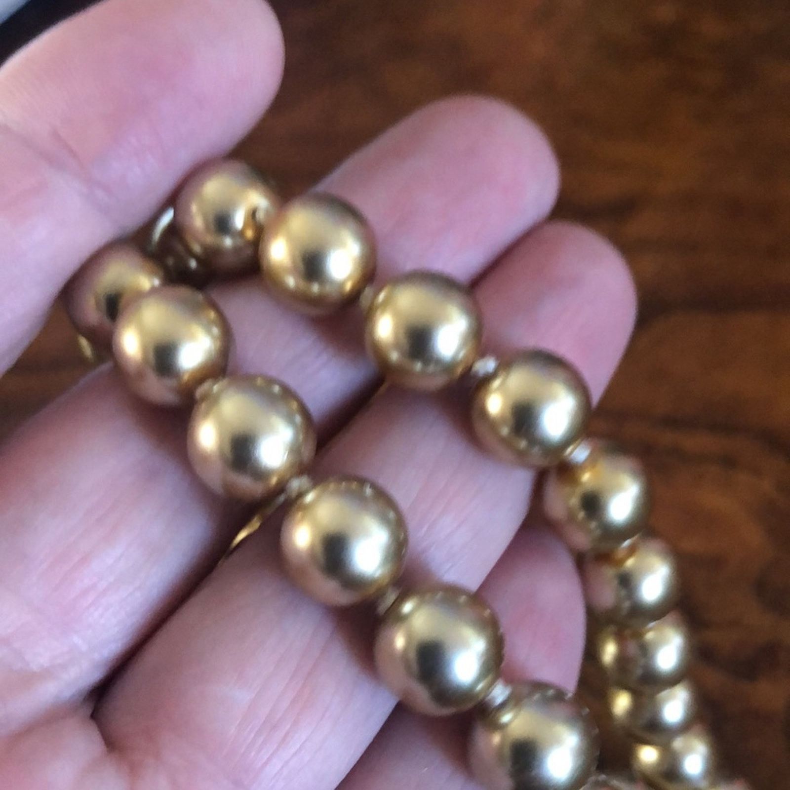 Vintage Vintage knotted gold glass pearl bead necklace Size ONE SIZE - 10 Thumbnail