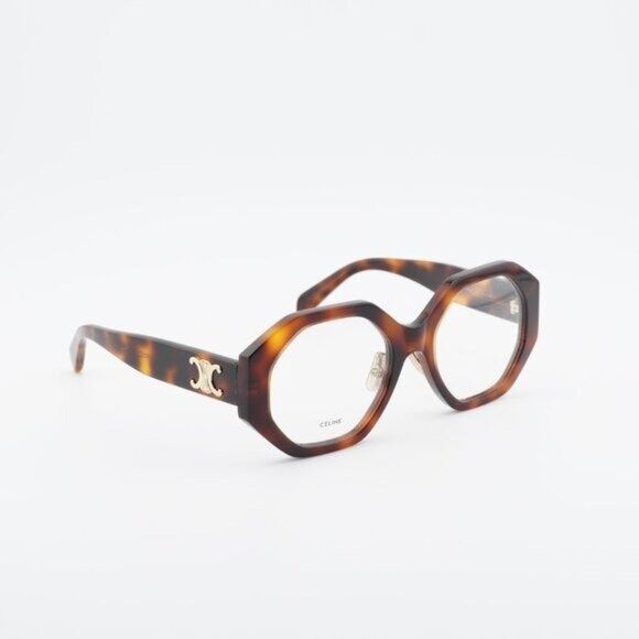 Celine Celine CL50161F 053 Eyeglasses Havana 52mm Square Frame Size ONE SIZE - 5 Thumbnail