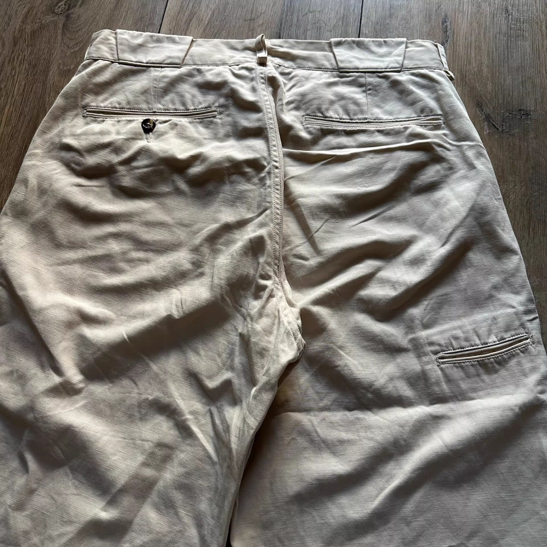 Old Joe OLD JOE Linen Cotton Beige Pants Size US 34 / EU 50 - 4 Thumbnail