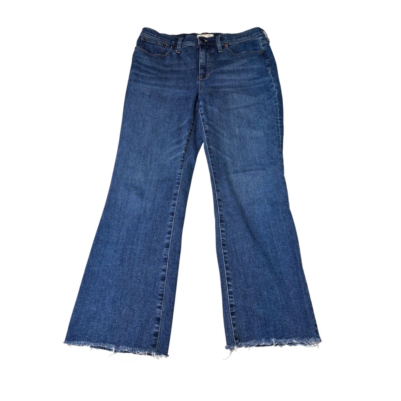 Madewell VINTAGE MADEWELL Cali Demi-Boot Jeans Blue Raw Hem Organic Cotton 31T W34 L28 NB088 Size 34" / US 12 / IT 48 - 2 Thumbnail