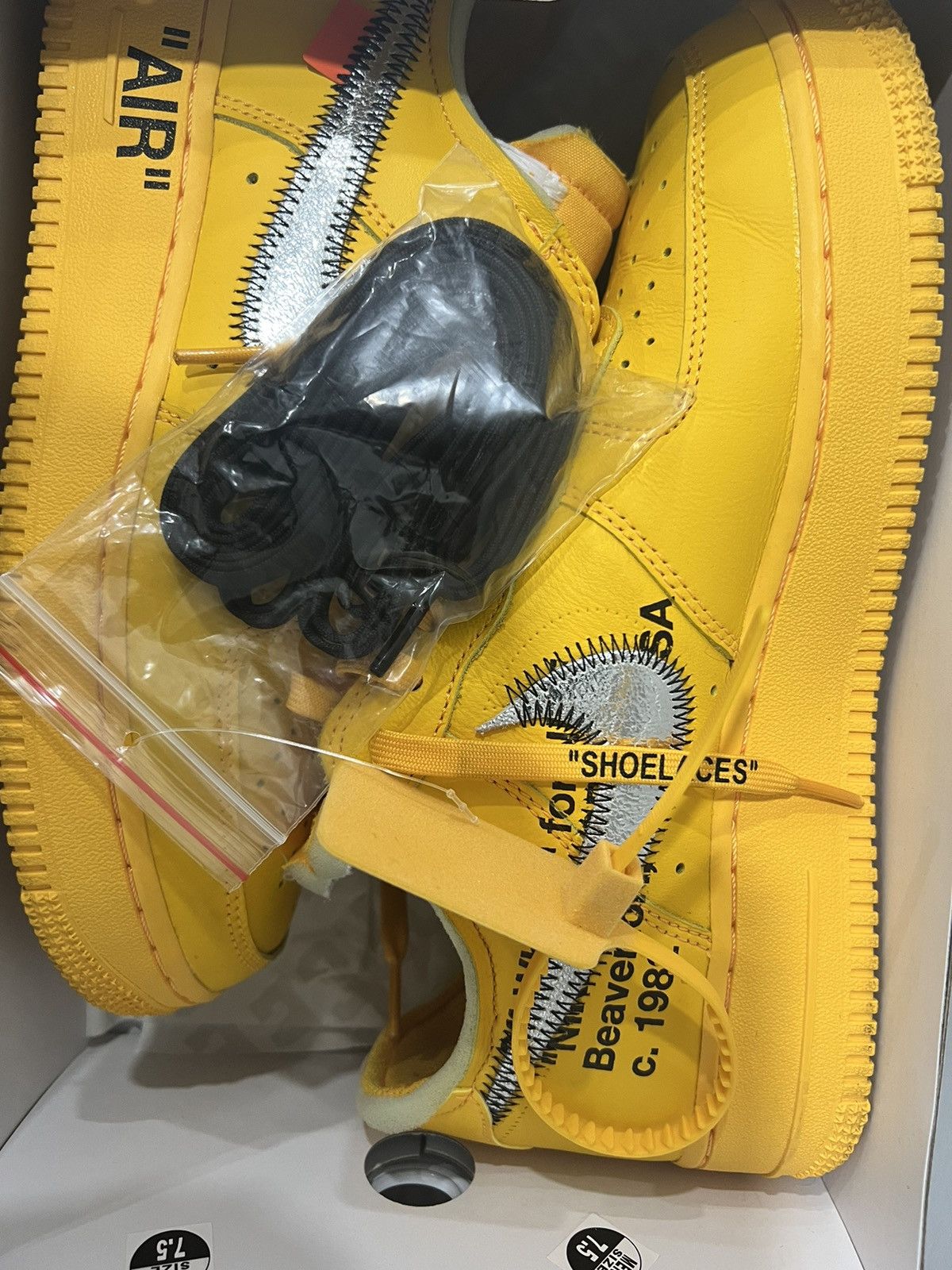 Nike × Off-White Nike Air Force 1 Low Off White ICA Gold Size US 7.5 / EU 40-41 - 8 Thumbnail
