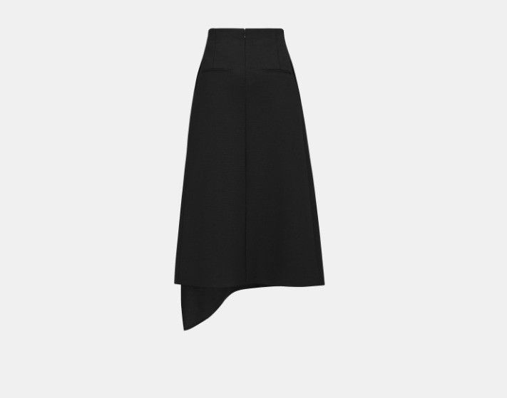 Dior o1w1db11124 Mid-Length Draped Skirt in Black Size 26" / US 2 / IT 38 - 2 Thumbnail