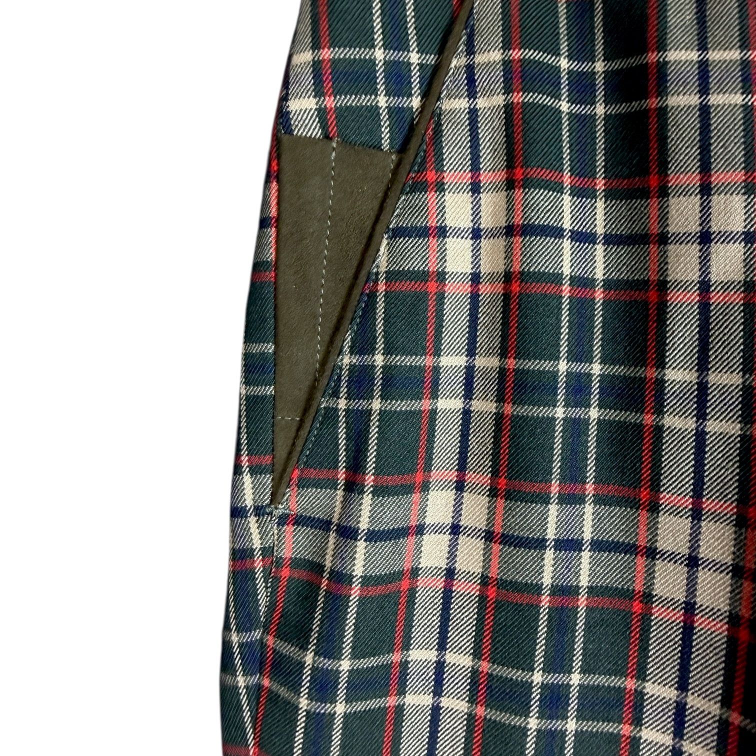 DAKS Men's Vtg 80s Daks London 100% Wool Green Plaid Pants 31x28 Size US 31 - 3 Thumbnail