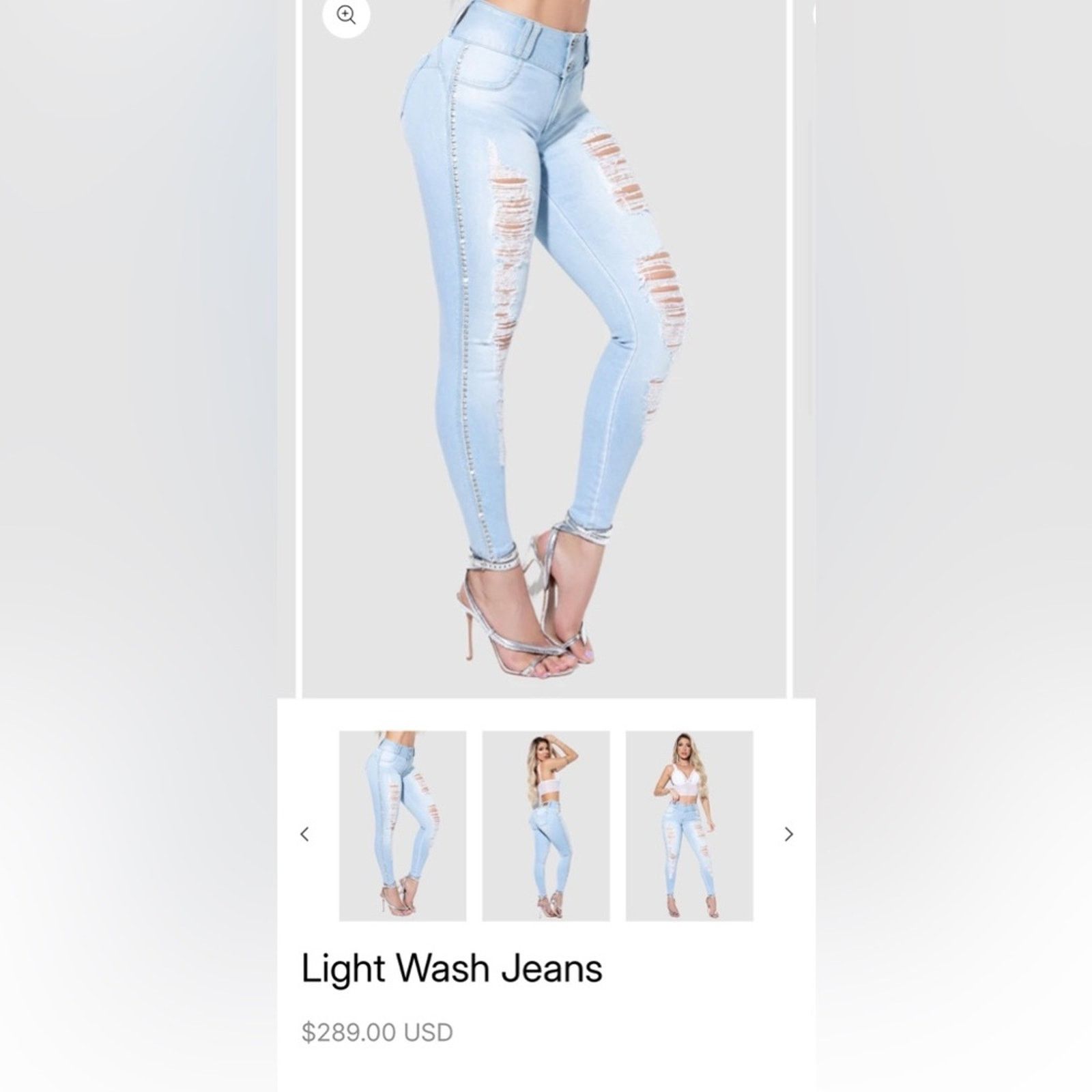 Other Pitbull High Waisted Light Wash Blue Ripped Distressed Jeans Size 23" - 3 Thumbnail